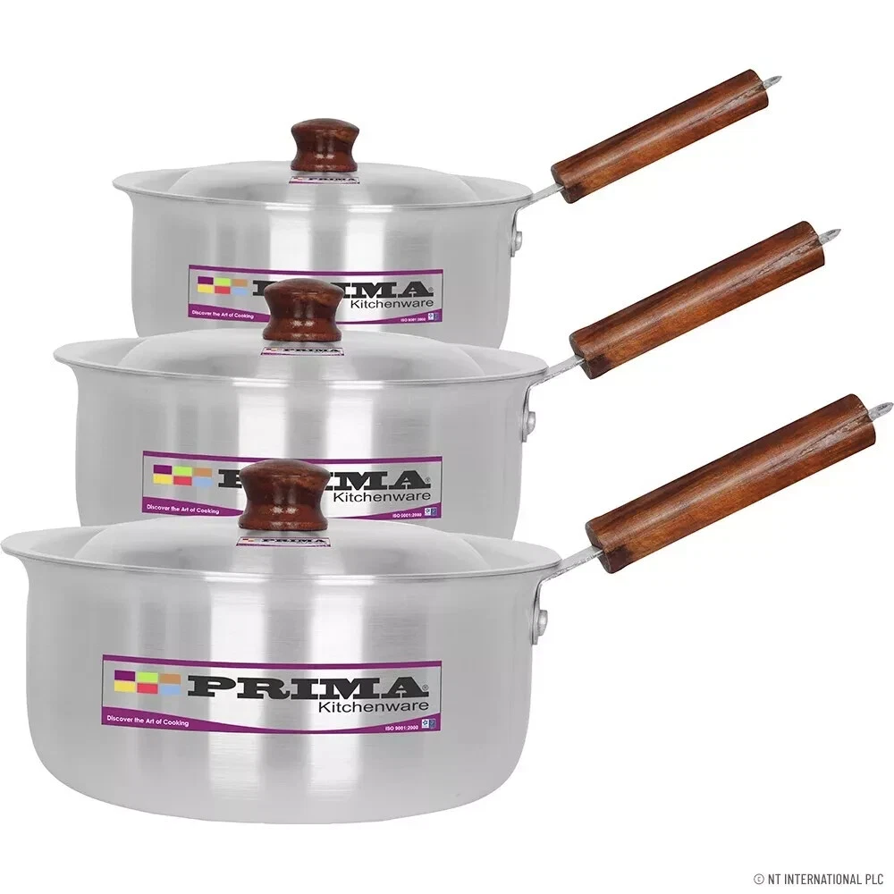 6Pc Cooking Pan Saucepan Set Stew Stockpot Aluminium Kitchen Cookware With Lids