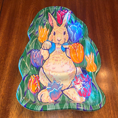 NEW Vintage 1980's Easter Bunny Candy Snack Treat Tray Plastic Berman Industries