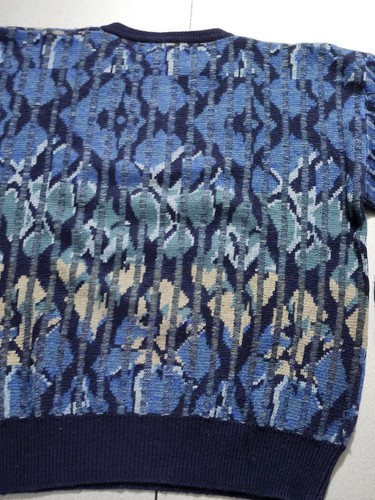 Neiman Marcus 100% Merino Wool Pullover Sweater Crew Neck Size XL Vintage Unique - Picture 2 of 16