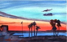 Coronoa del Mar II  :  Sandra Watercolors™ California : ORIGINAL PAINTING