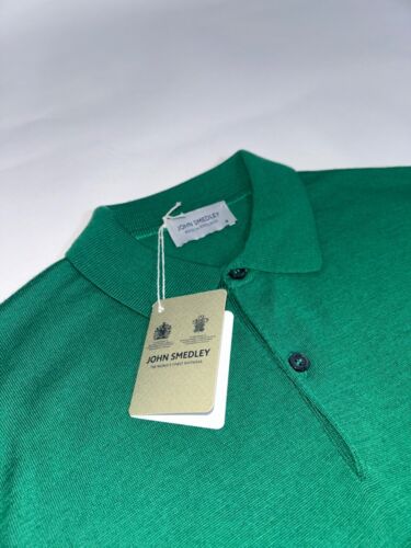 John Smedley Men's Knitted Polo Shirt Camden Knit Button LS Merino Wool England - Picture 24 of 25