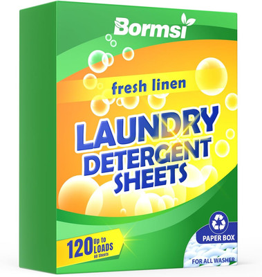 Laundry Detergent Sheets Fresh Scent 120 Loads No Plastic Jug, Travel Laundry So