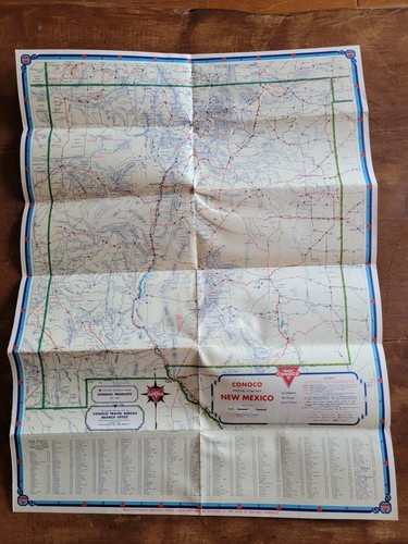Travel New Mexico with Conoco Gasoline 1933 HM Gousha Co. Foldout Map Brochure - Picture 3 of 4
