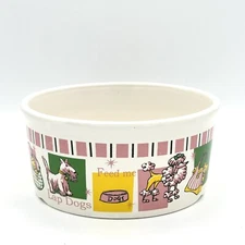 Colorful Lap Dogs Food Water Bowl Feed Me 2.75 X 6 Inch