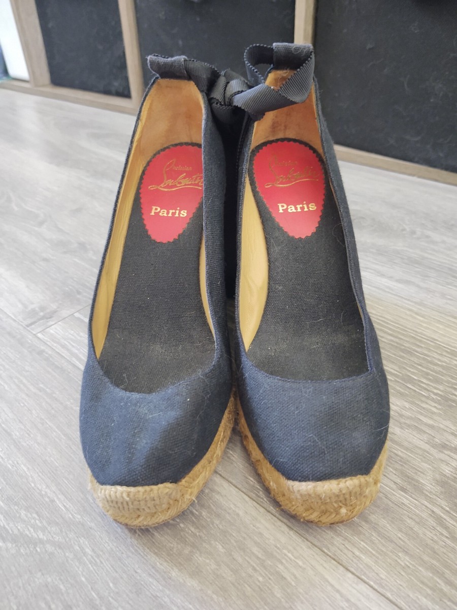 Christian Louboutin Paris Lace Up Rope Wedges Espadrilles | eBay