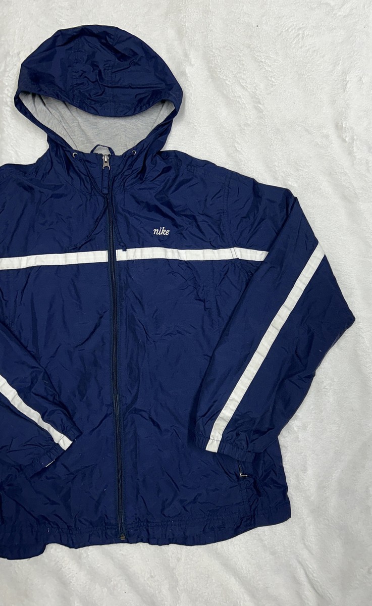 Vtg Y2K NIKE GRAY TAG Blue Zip Up Lightweight Windbreaker Vtg Y2K NIKE GRAY TAG Blue Zip Up Lightweight Windbreaker