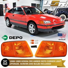 Us Spec Depo Jdm Amber Front Corner Lights Lamps For 1988-1989 Honda Crx Cr-x