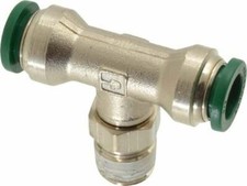 Parker 3/8" Outside Diam, 1/4 NPTF, Nickel Plated Brass Push-to-Connect Tube ...