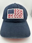 Columbia PFG Fish USA Flag SnapBack Mesh Ball Cap Grey
