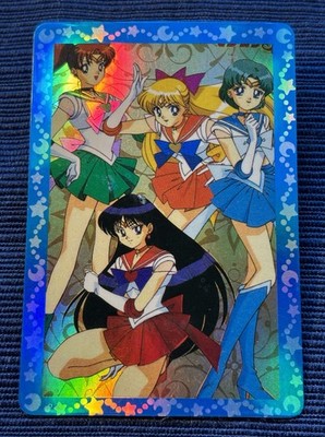 Vintage Sailor Moon Prism Sticker Cards- Blue Border, Inners, Jupiter/Mars, Holo