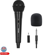 Handheld Wired Microphone, Cardioid Dynamic Vocal Mic with 13ft Cable and ON/...