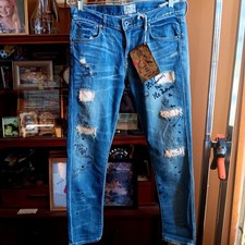 NWT PRPS Heirloom Distressed Denim Jeans Size 27 Made In USA