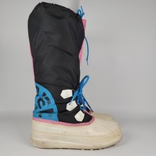 Vintage 90 s SOREL Freestyle Nylon Tall Big Logo Ski Snow Boots, Size 9