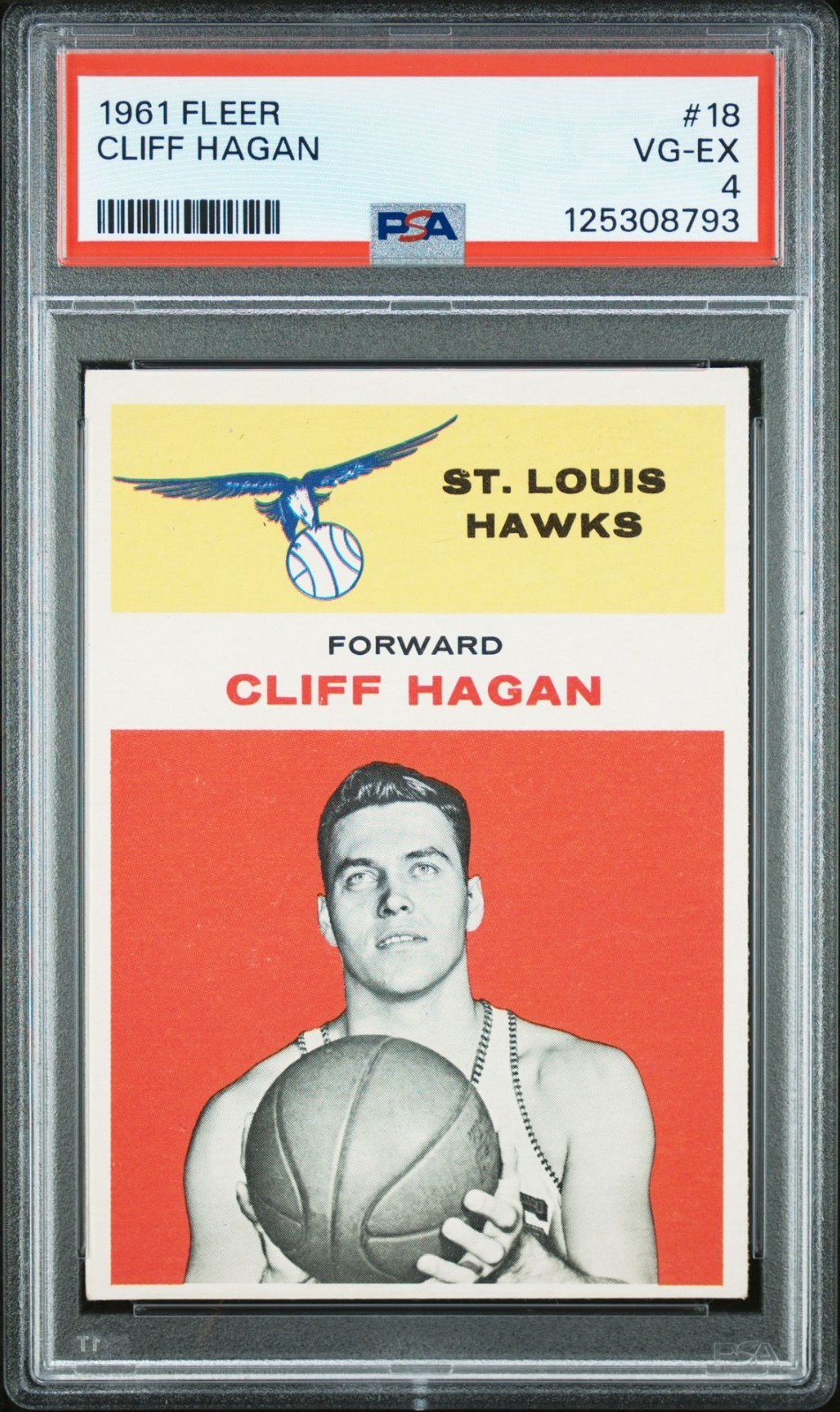 1961 Fleer Basketball #18 Cliff Hagan PSA 4