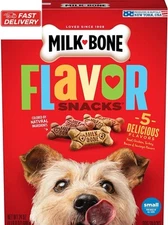 Flavor Snacks Dog Treats, Small Biscuits, 24 Ounce Crunchy Texture Helps Reduce 