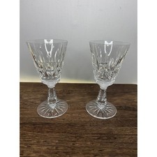 Set of 2 Excellent Waterford Cut Crystal Glenmore Water Goblet Wine Glasses