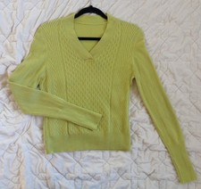 100 cashmere yellow V neck sweater size M