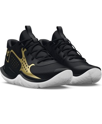 Under Armour Spawn 5 GS Black Gold Basketball Shoes Size 5Y 3026635-002 NWOB 