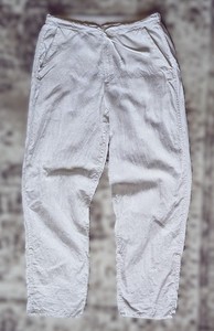 Flax Drawstring Waist Pants. Checkered Pattern. Medium.