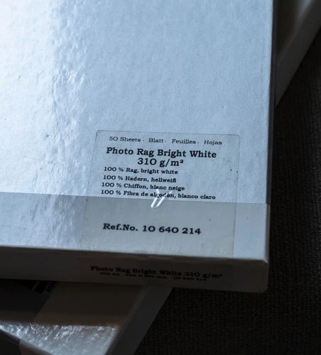 HAHNEMUEHLE Photo Rag Bright White - DIN A2 - Paper 310gr/m2 - 50Blatt Karton!