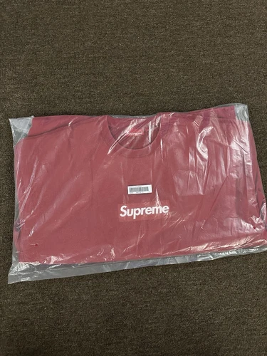 Sweat BOGO col rond délavé logo Supreme Box rouge XXL