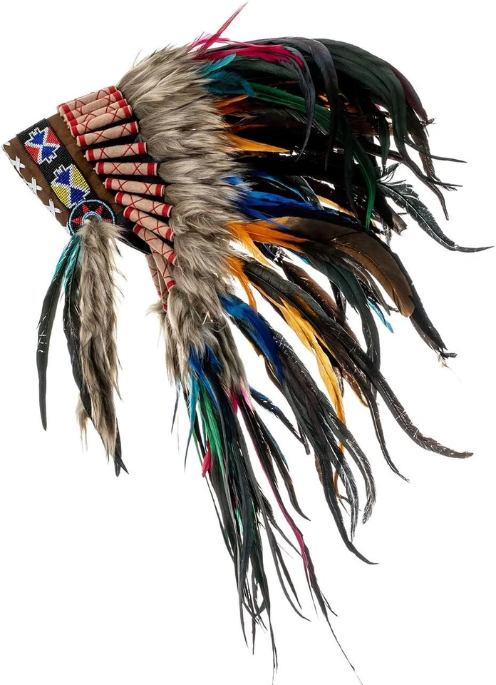 Tocado de plumas hecho a mano | Inspirado en los nativos americanos Foto 3 de 4