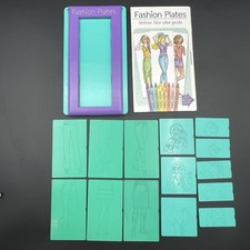 2015 Kahootz Fashion Plates Drawing Set Purple Teal Mix Match Plates Guide