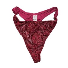 Victoria’s Secret Vintage Red Floral Lace Thong Nylon Size M 1998 Panties
