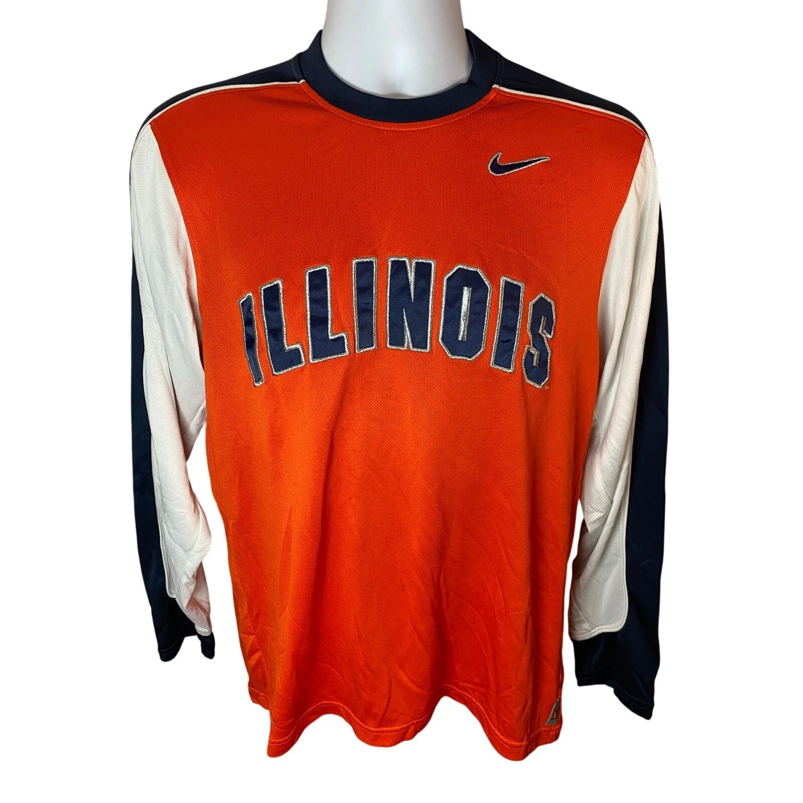 VTG Nike Illinois Fighting Illini T‑Shirt – Adult Small – Orange – Embroidered
