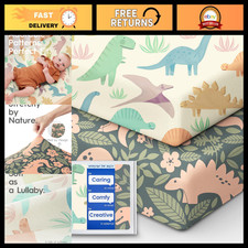 Dinosaur Crib Sheets 2 Pack - Soft, Breathable Fitted Baby Mattress Sheets 28x52