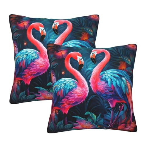 Pack of 2 Pillow Covers 18 x 18 Inch Square Throw Pillow Cases Velvet