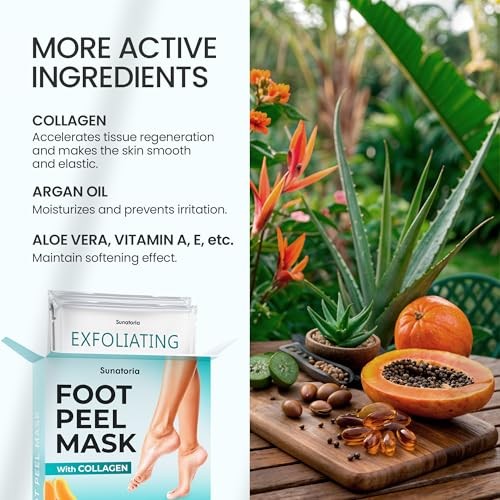 Foot Peeling Mask for Dead Skin Remover & Deep Moisturize | 2 Pairs Aloe Vera 
