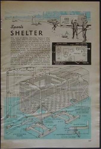 8x16 Ice Shanty Sport Club Concession 1948 How-To build PLANS