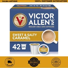 Victor Allen's Sweet & Salty Caramel Cappuccino K-Cup Pods 42 Count Keurig