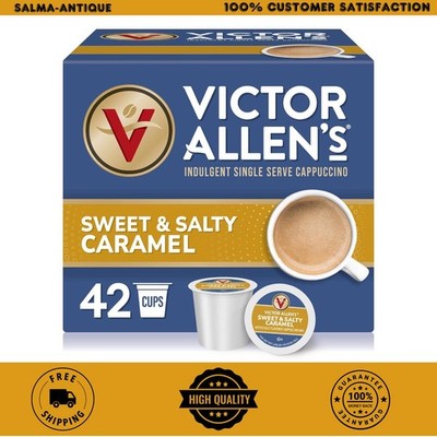 Victor Allen's Sweet & Salty Caramel Cappuccino K-Cup Pods 42 Count Keurig