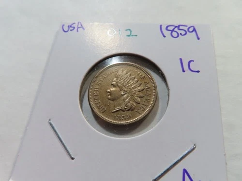 O12 USA 1859 Indian Cent AU