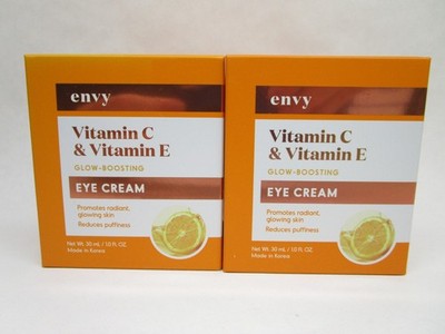 2 Pack - ENVY Vitamin C & E Glow-Boosting Eye Cream 1 Fl Oz (30mL) NEW Vegan