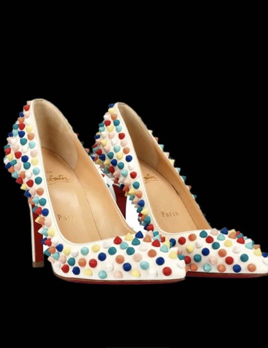 Christian louboutin Pigalle Spikes Multicolor 100 Gomme Heels Pumps Shoes Uk6.5