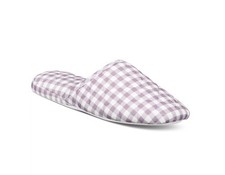 CHARTER CLUB quilted gingham checkered slippers Memory Foam Size 11-12 Lilac