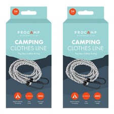 2 x Travel Clothes Washing Line Camping Festival Elastic Portable Outdoors 2m