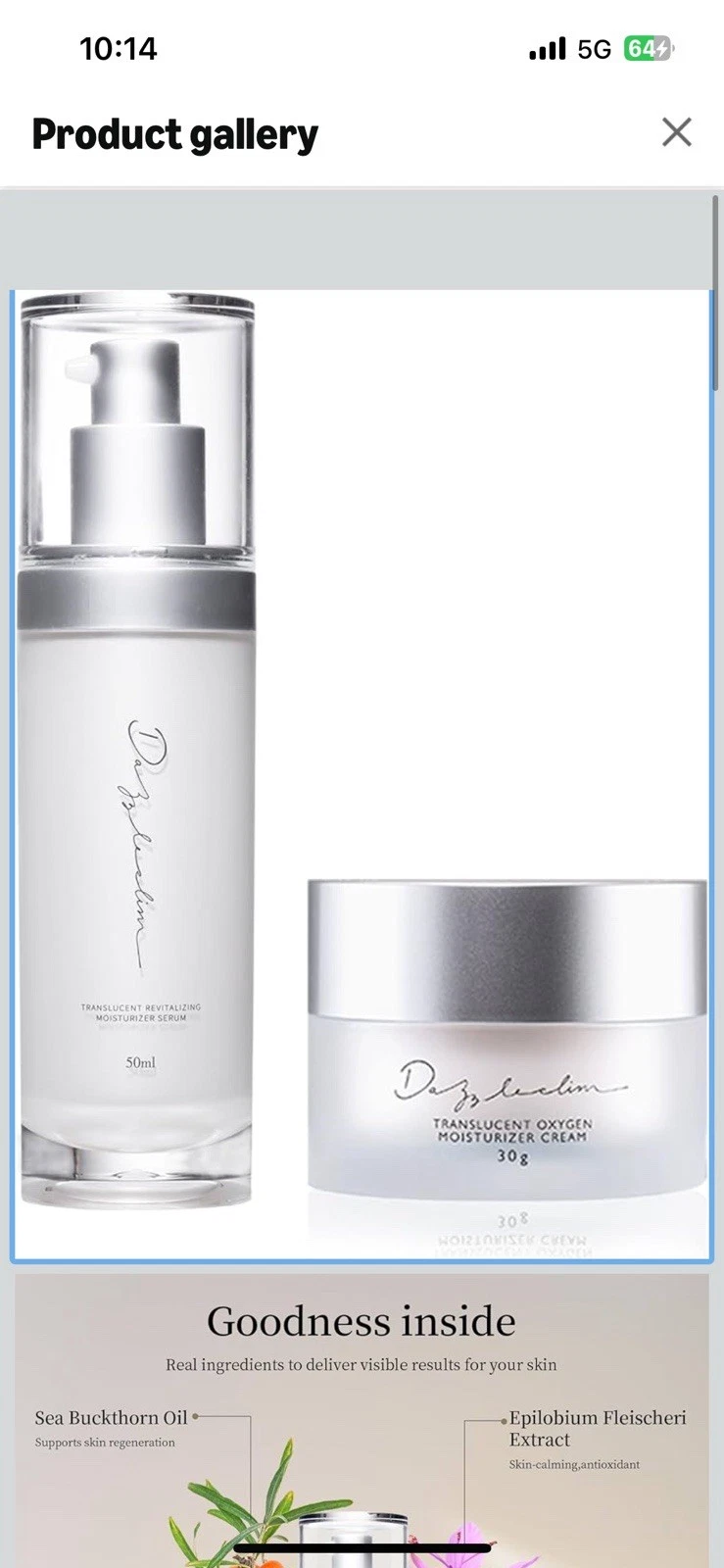 Dazzelslim Moisturizer Face Cream & Facial Serum Set