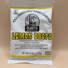 old fashioned hard candies claeys lemon drops 6oz Fat Free Gluten Free USA Made