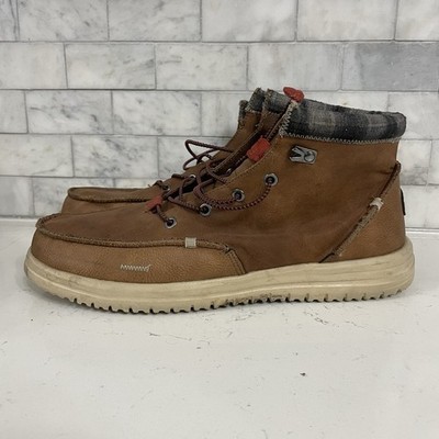 Hey Dude Bradley Classic Men's Boots Cognac with Gray Plaid 42067