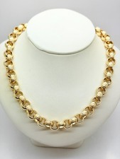 9ct Yellow Solid Gold Plain/Patterned Belcher Chain – 9.0mm – 24"