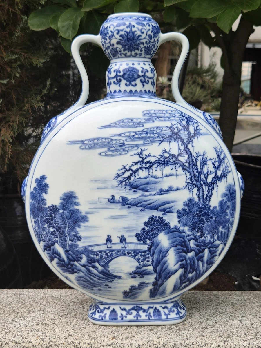 中国古美術 清・乾隆 豆青釉 鶴の措金銅嵌扁瓶 花瓶 古陶磁 時代物 乾隆| eBay