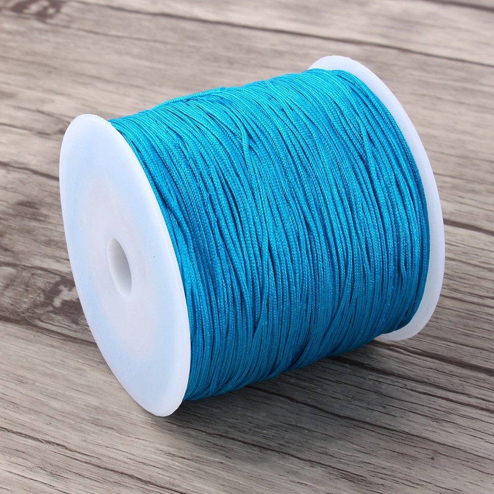Blue 100MX0.8mm Nylon Chinese Knot Cord Rattail Macrame Thread Str BL