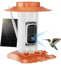 Hummingbird Feeder with Camera 2K Solar Powered Smart Bird Feeder Auto Capture