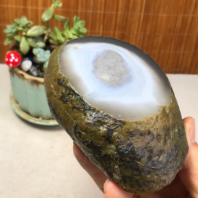 493g Natural Enhydro Mobile water bladder agate chalcedony moving Specimen A5525