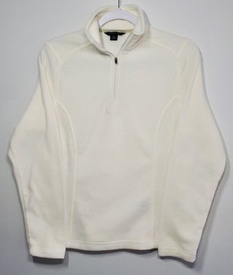 Lands End Women's S Polartec Aircore 100 Ivory Cream 1/4 Zip Fleece Jacket NWOT