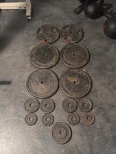 Dumbbell weight plates set USED (ACCEPTING OFFERS)